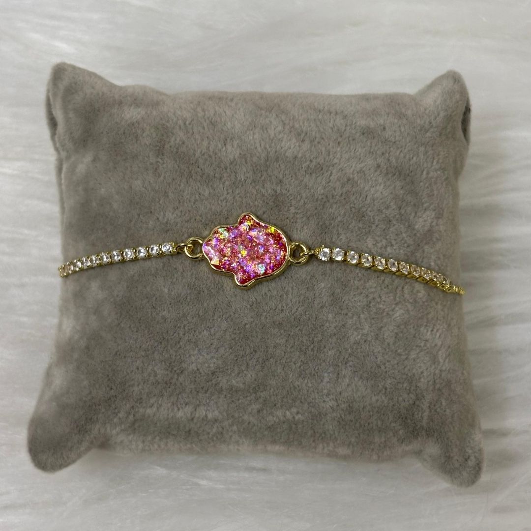 Celestial Spark Hamsa Bracelet – A Symbol of Grace & Good Fortune