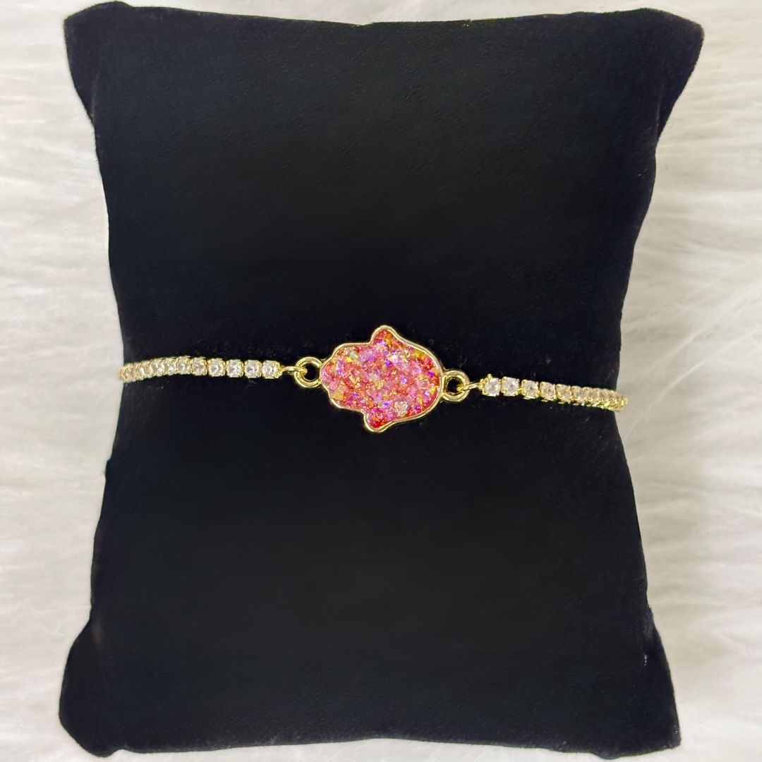 Celestial Spark Hamsa Bracelet – A Symbol of Grace & Good Fortune
