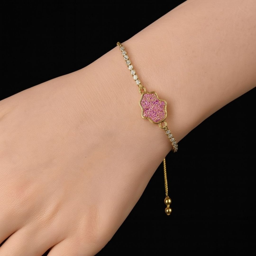 Celestial Spark Hamsa Bracelet – A Symbol of Grace & Good Fortune