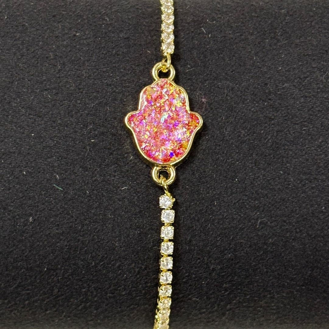 Celestial Spark Hamsa Bracelet – A Symbol of Grace & Good Fortune