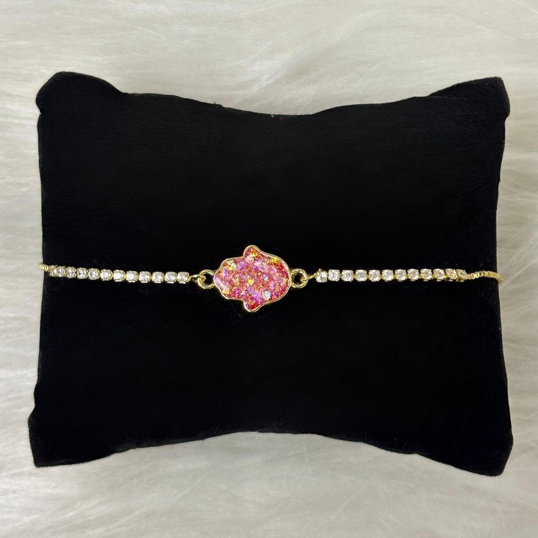 Celestial Spark Hamsa Bracelet – A Symbol of Grace & Good Fortune
