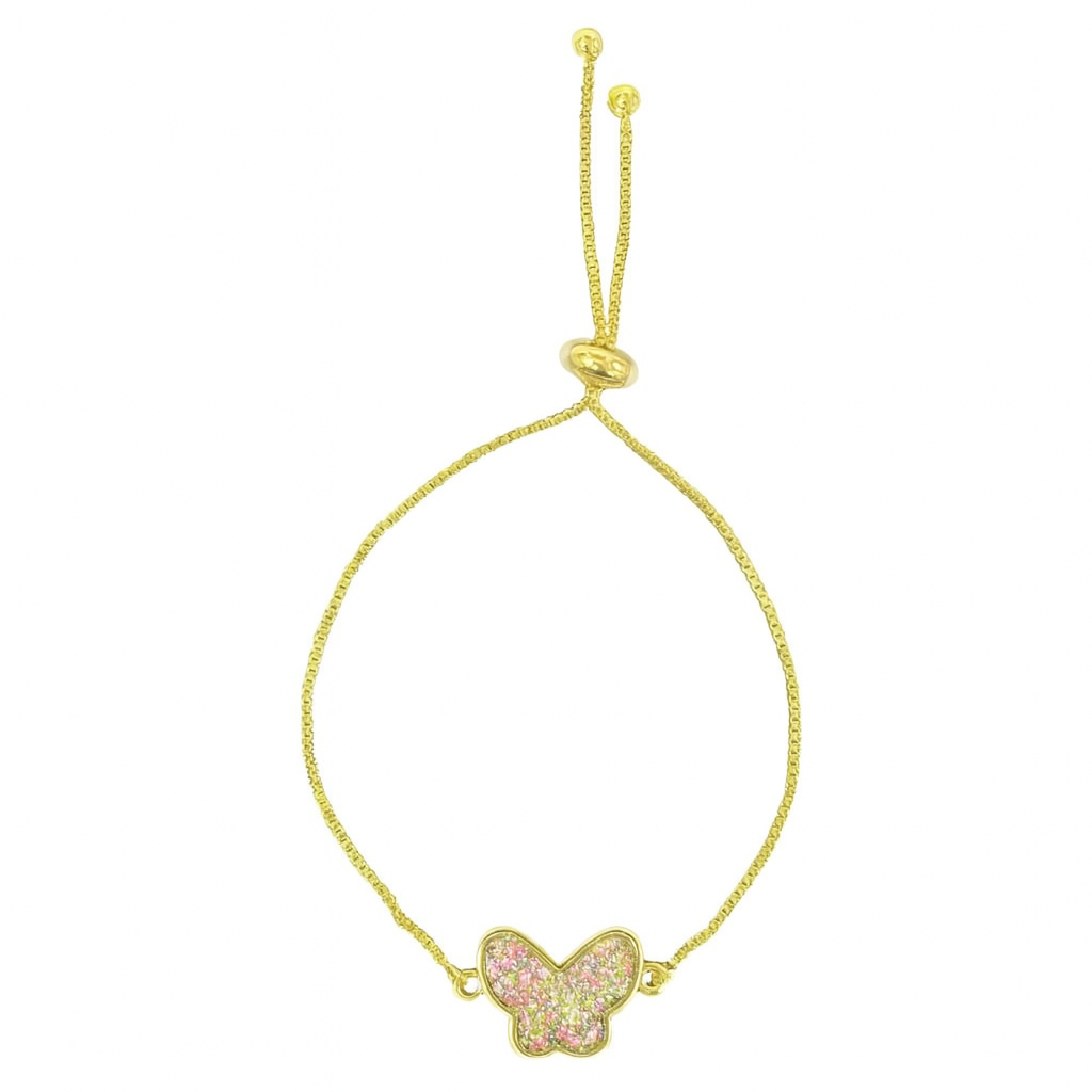 Fly High Butterfly Bracelet – Gold Plated with Glitter Shine