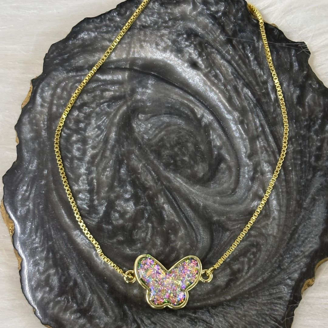 Fly High Butterfly Bracelet – Gold Plated with Glitter Shine