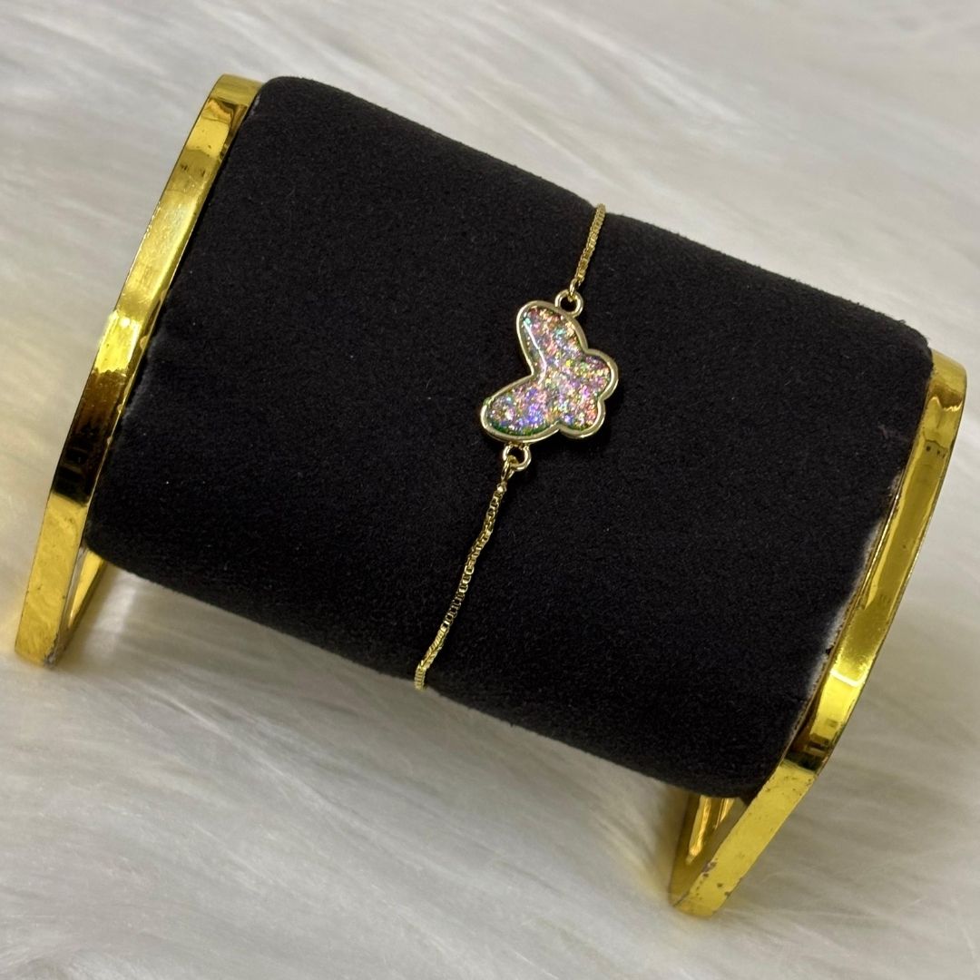 Fly High Butterfly Bracelet – Gold Plated with Glitter Shine