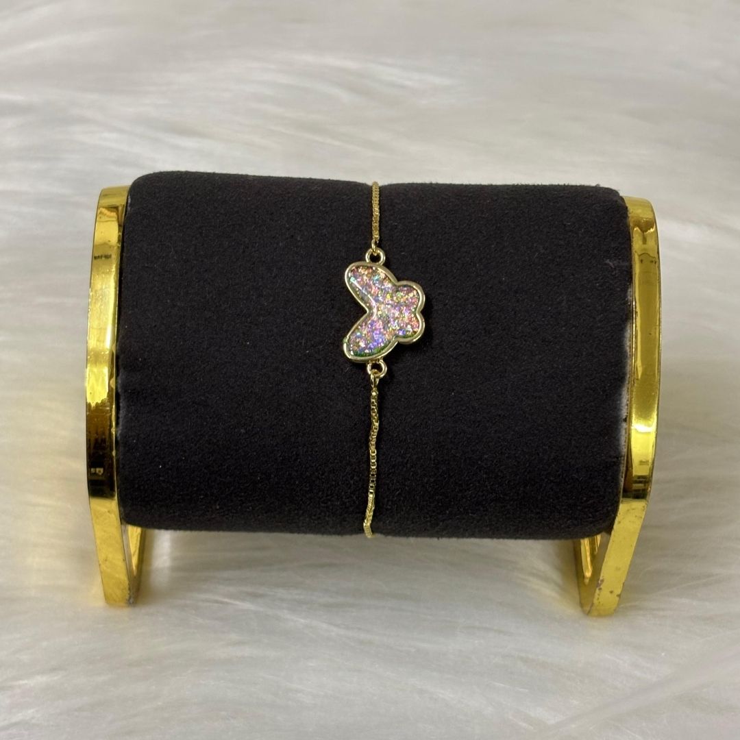 Fly High Butterfly Bracelet – Gold Plated with Glitter Shine