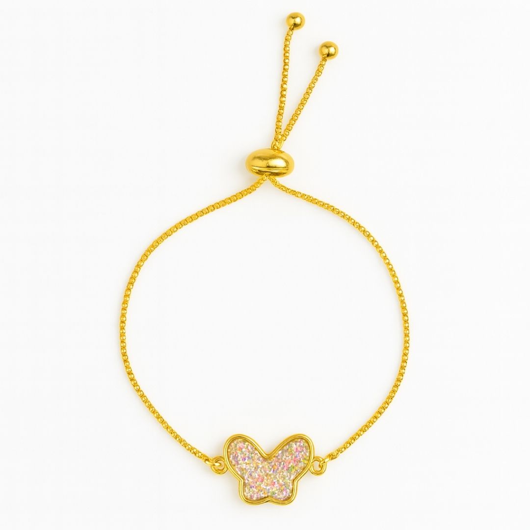 Fly High Butterfly Bracelet – Gold Plated with Glitter Shine