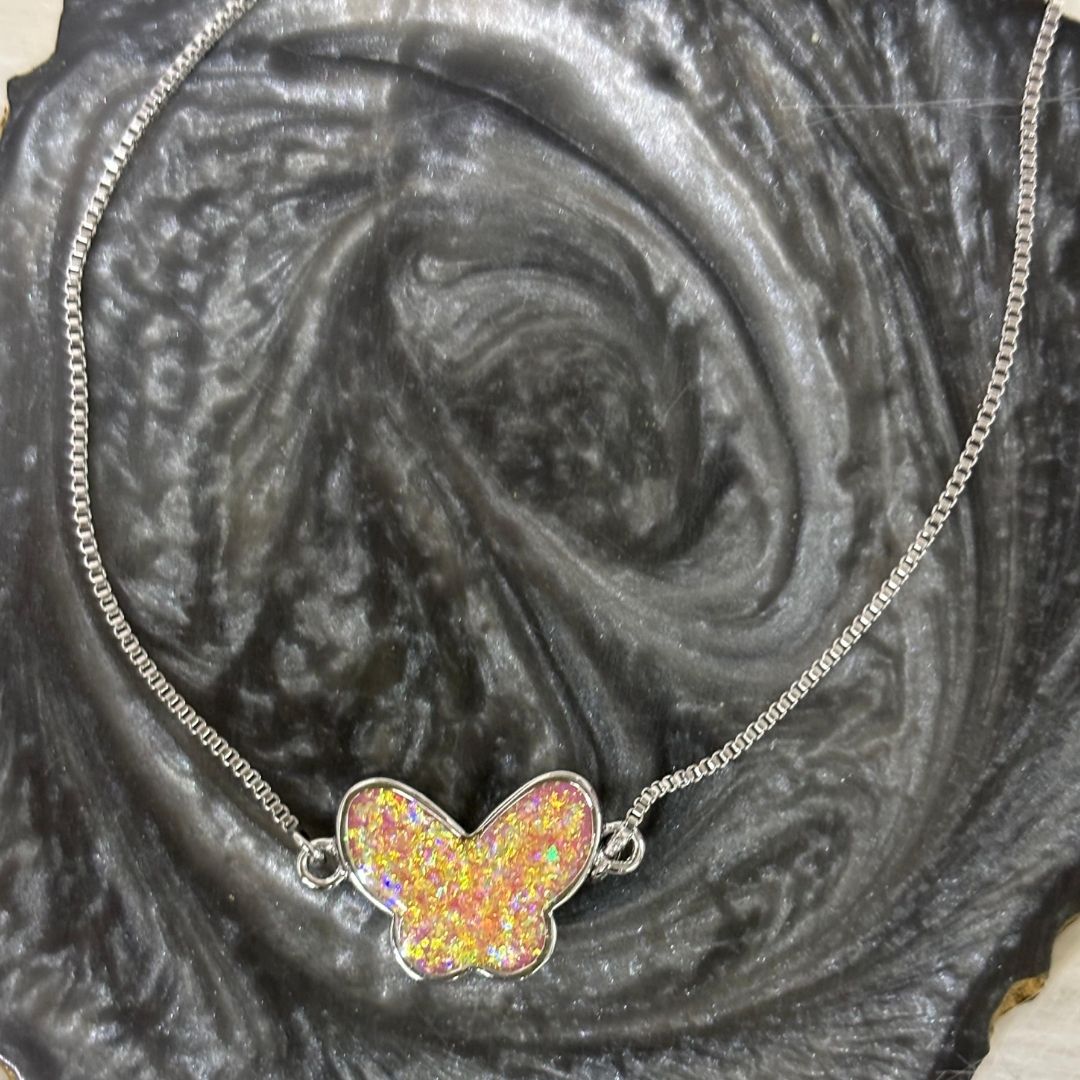 Fly High Butterfly Bracelet – Rhodium Plated with Glitter Shine