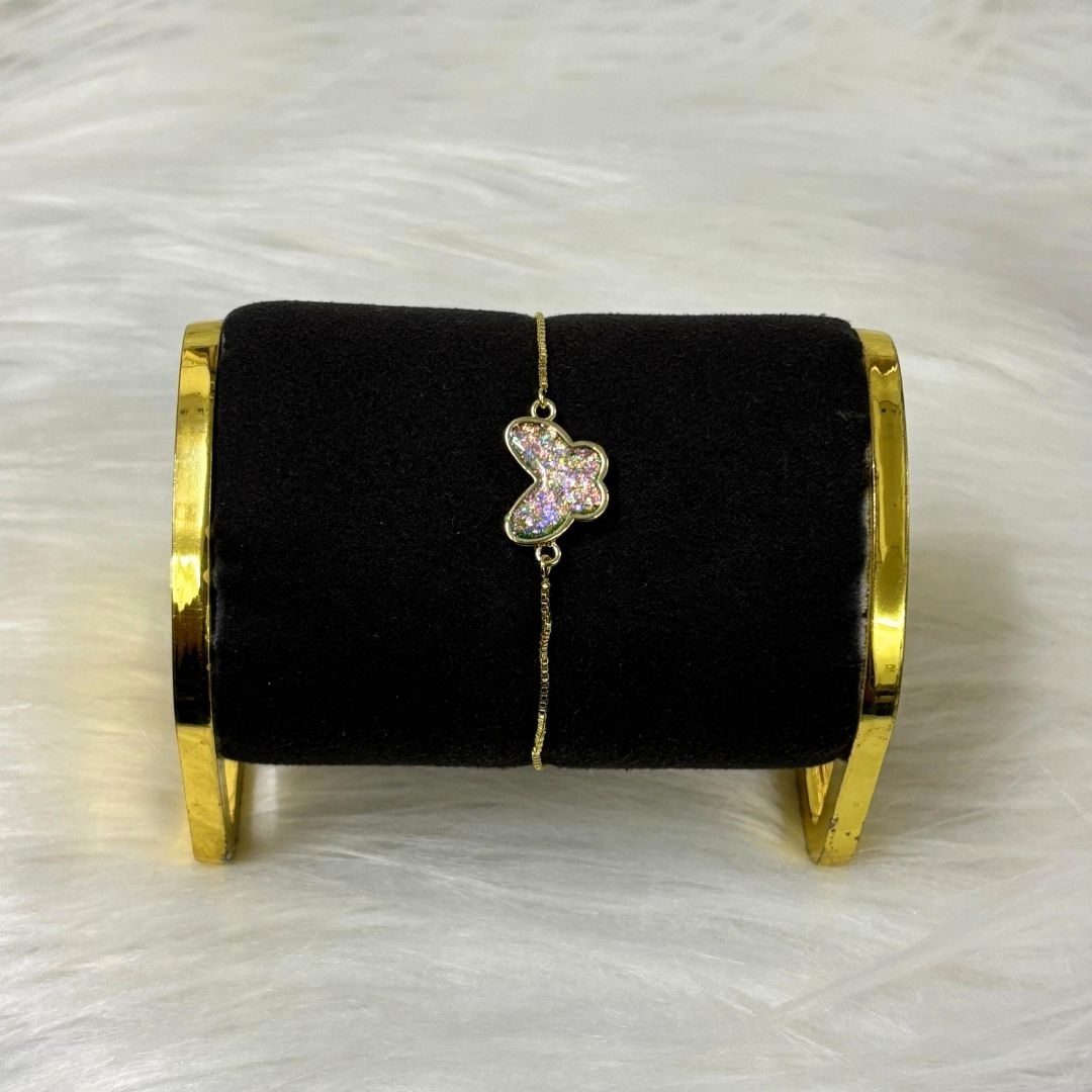 Fly High Butterfly Bracelet – Rhodium Plated with Glitter Shine