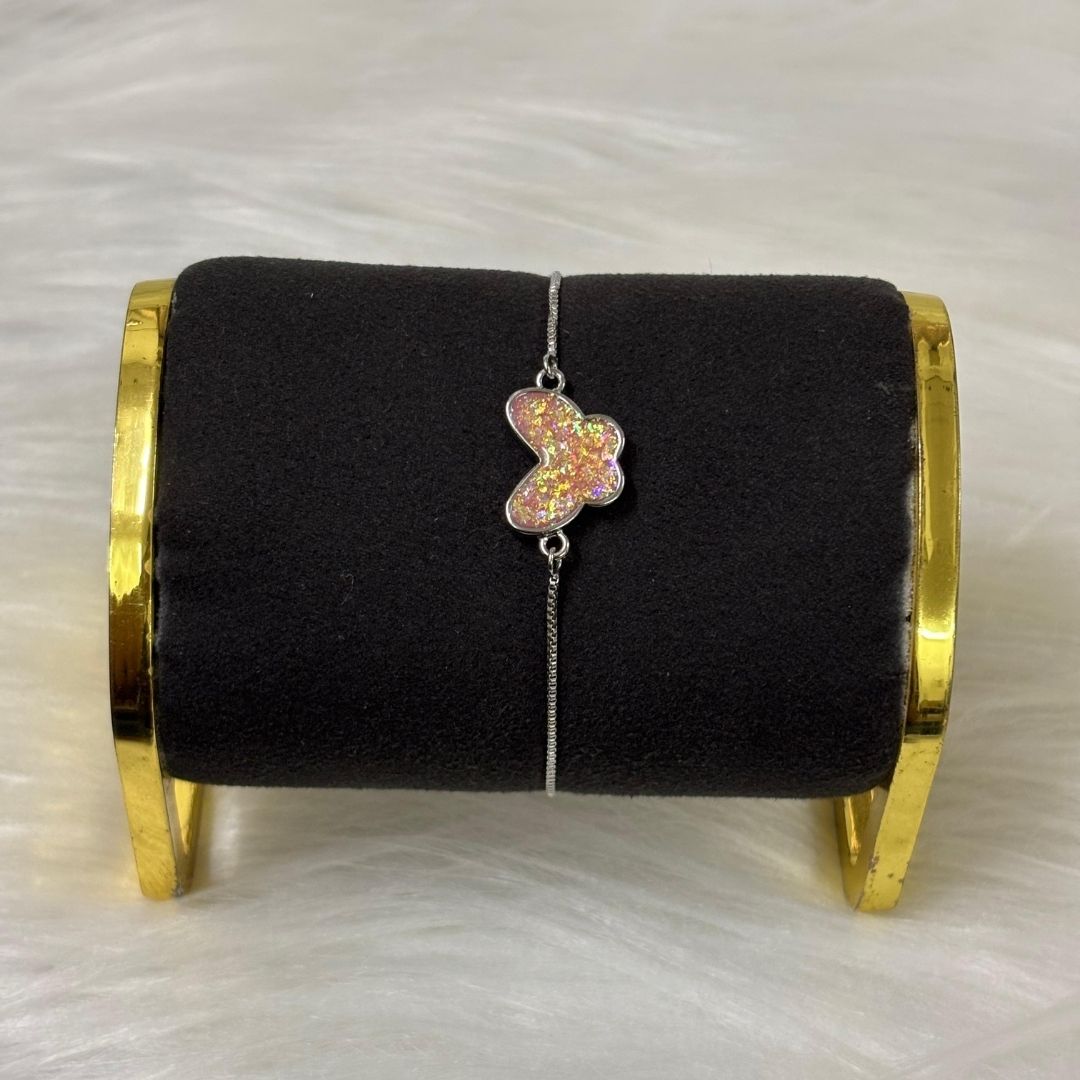 Fly High Butterfly Bracelet – Rhodium Plated with Glitter Shine