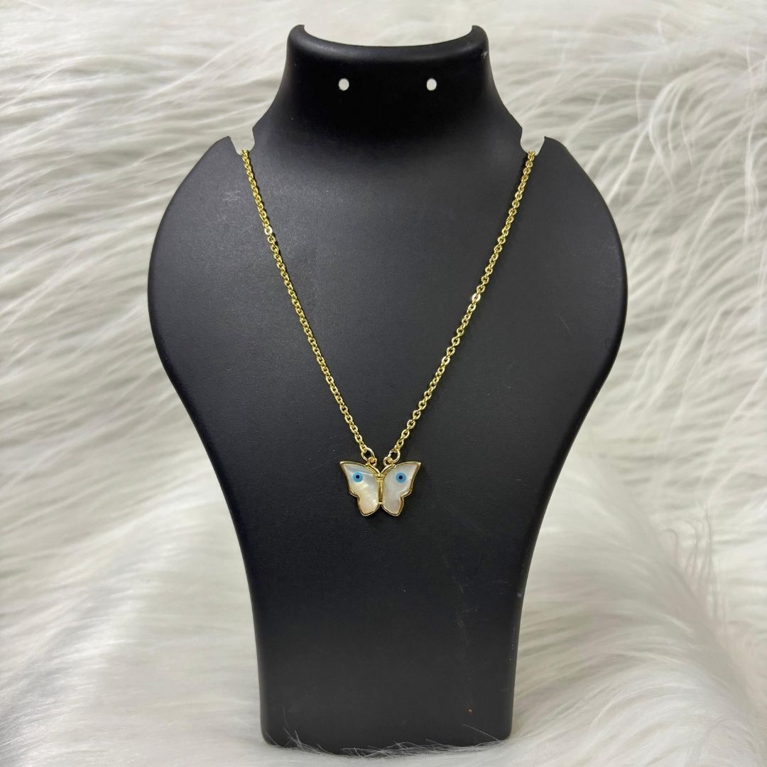 High Quality Gold Plated Evil Eye Butterfly Pendant Chain