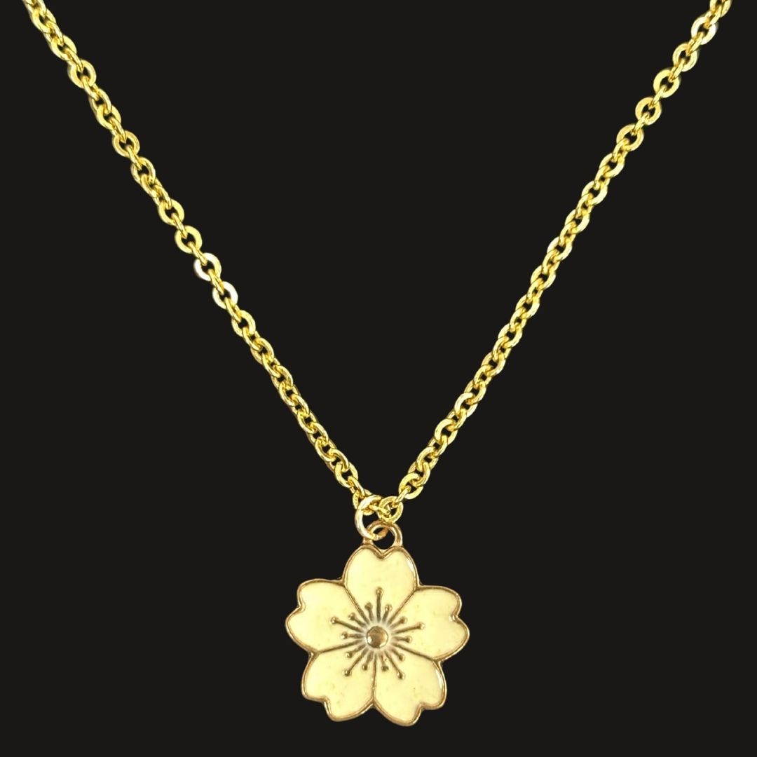 High Quality Gold Plated Sunlit Bloom Enamel Pendant