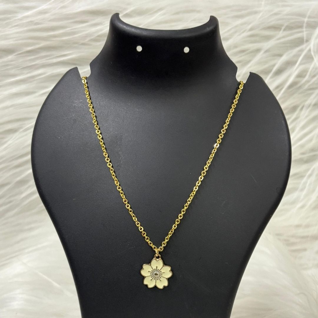 High Quality Gold Plated Sunlit Bloom Enamel Pendant