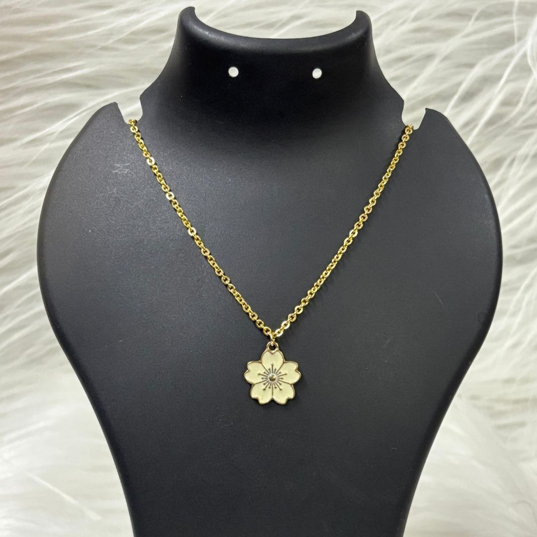 High Quality Gold Plated Sunlit Bloom Enamel Pendant