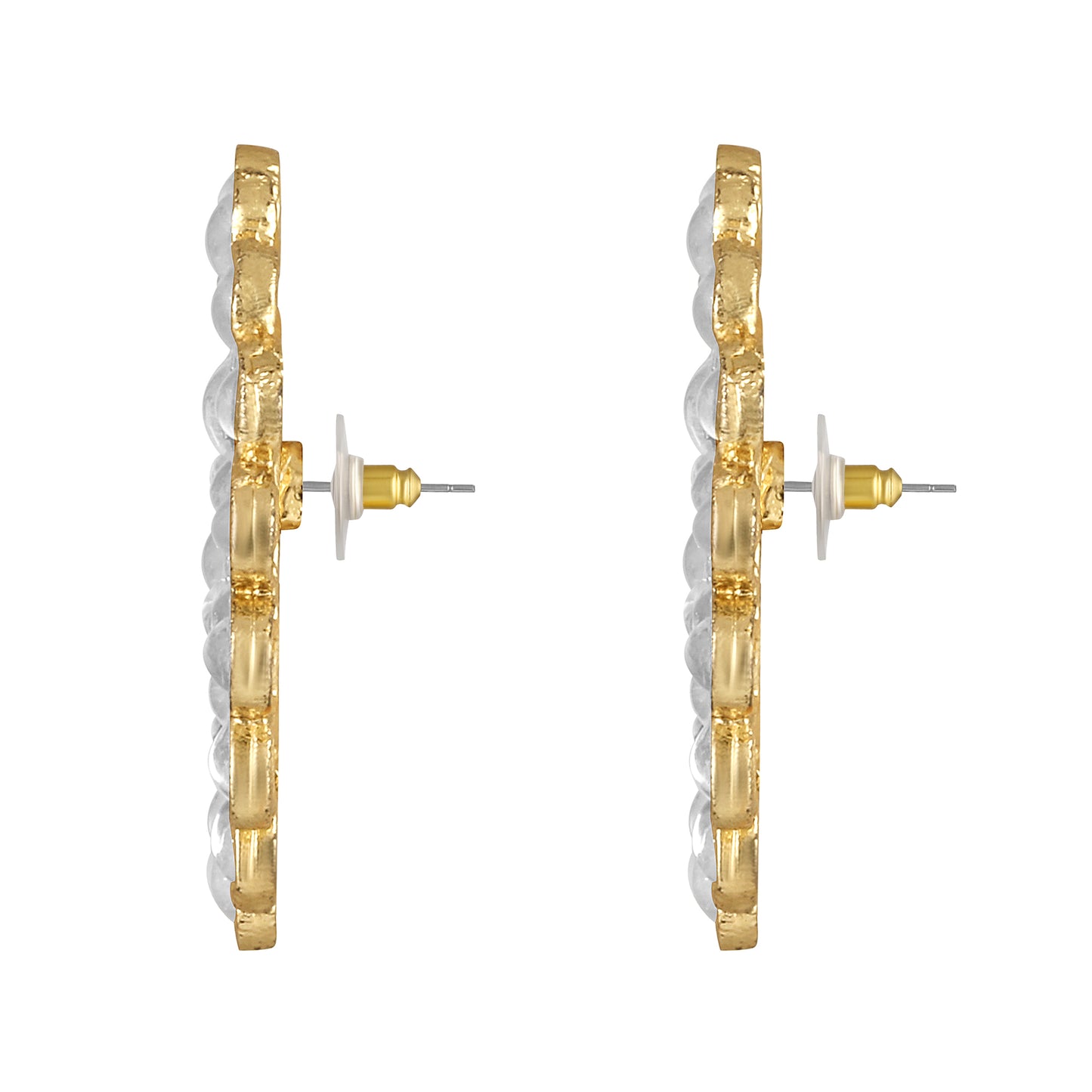 Bdiva 18K Gold Plated Intricated Design Kundan Studs.