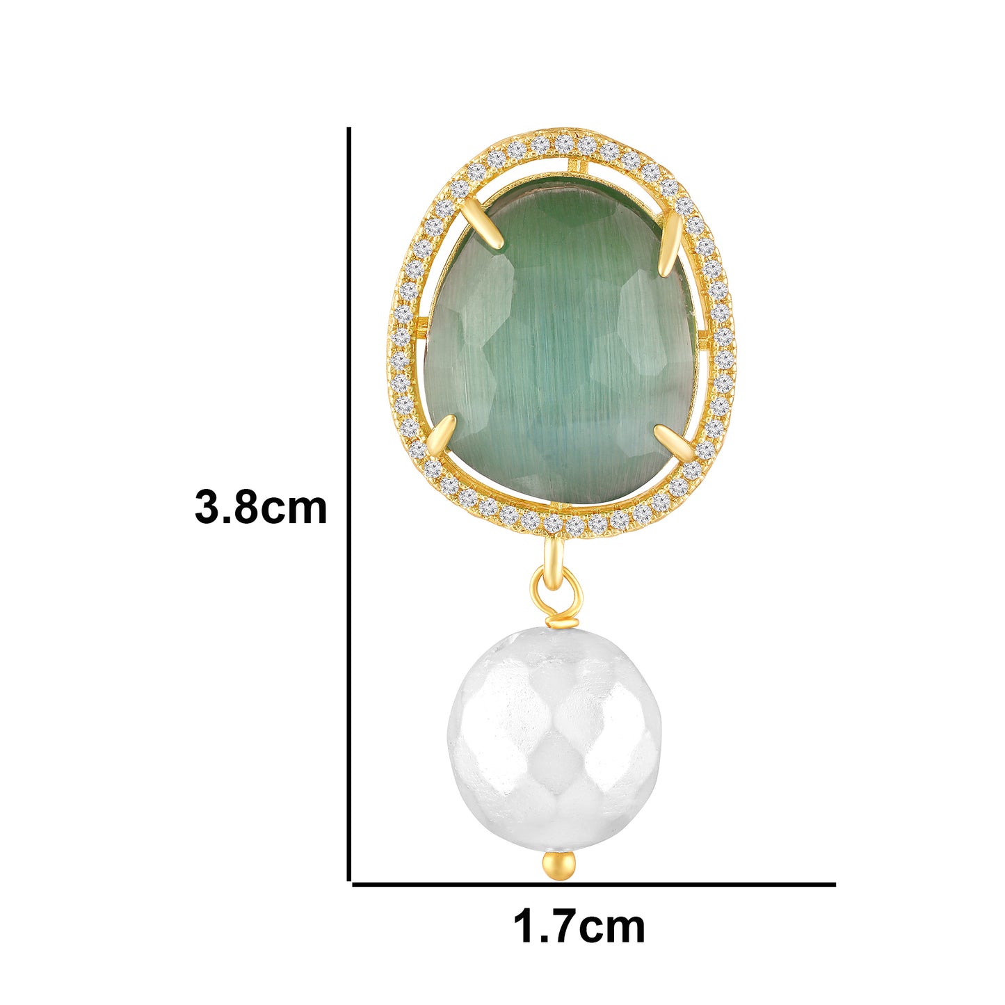 BDiva 18k Gold Emerald Radiance Statement Earrings with a Fusion of Luxe and Elegance