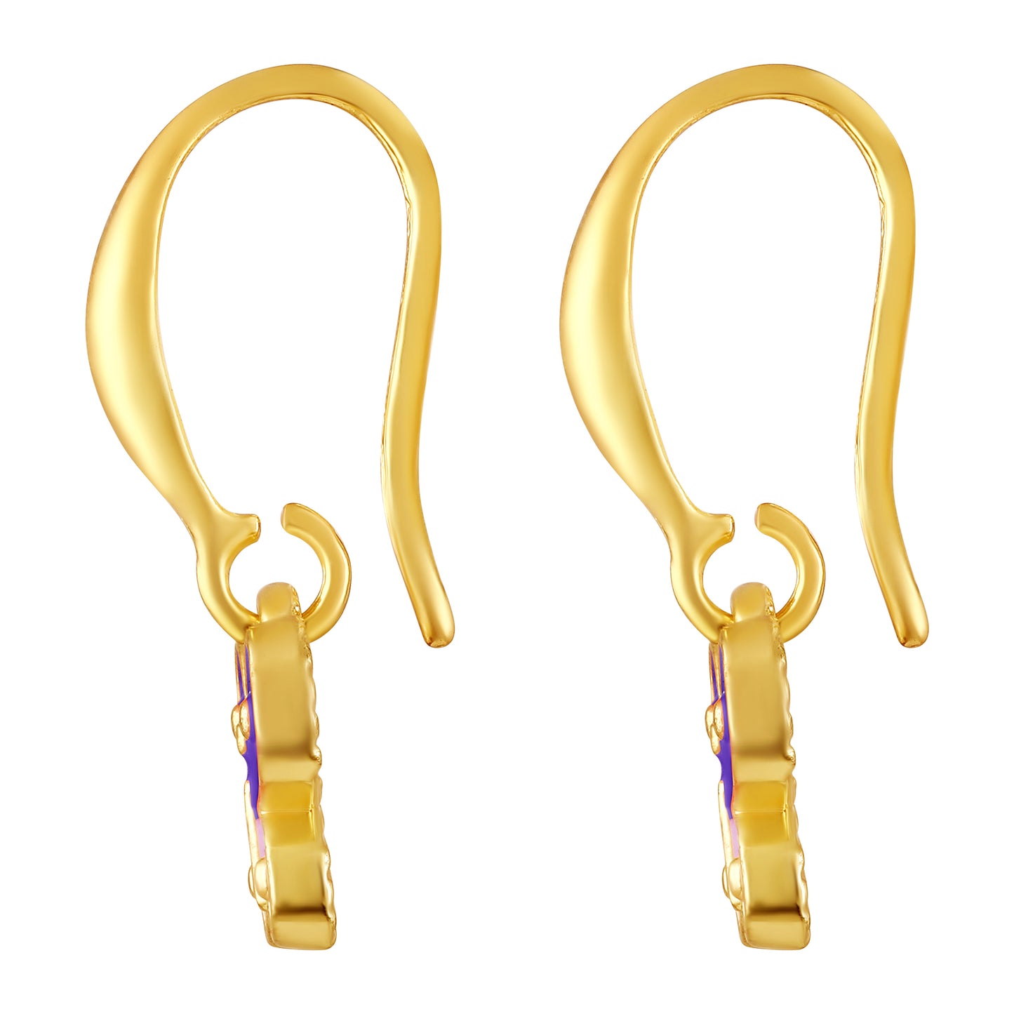 Bdiva 18K Gold-Plated Pink and Purple Enamel Hand-crafted Butterfly Hoop Earrings