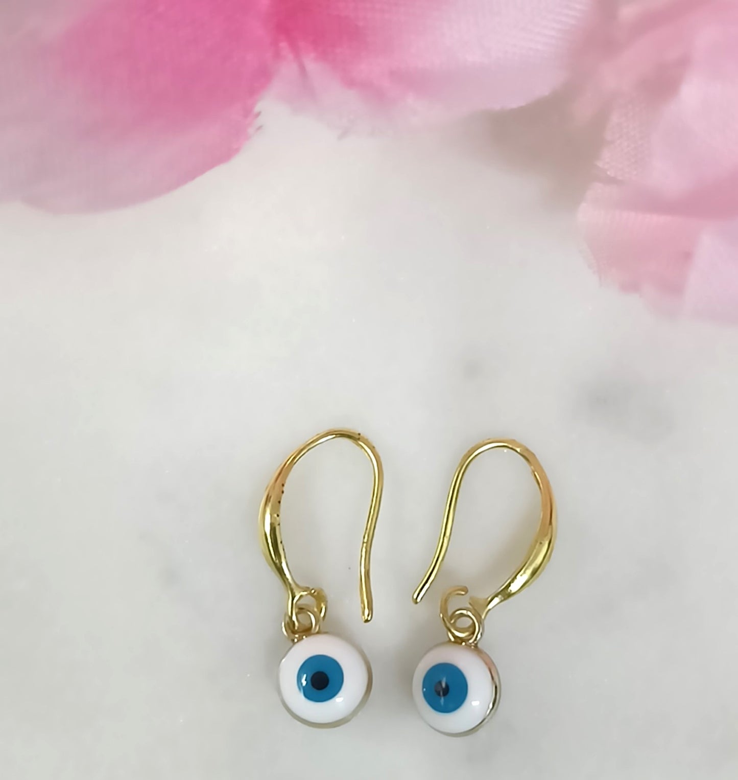 Bdiva Handmade 18K Gold-Plated Evil Eye Earrings