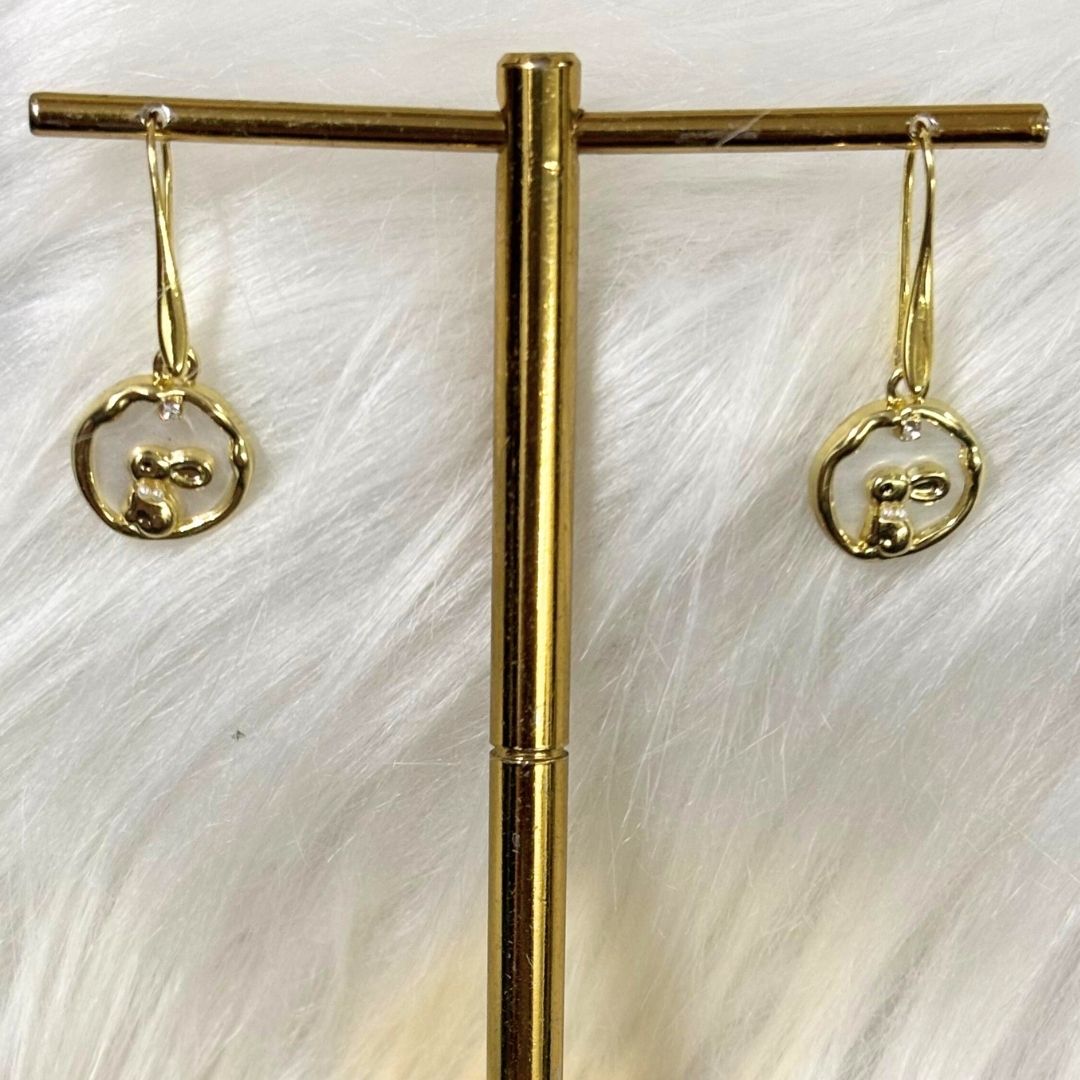 Gold-Plated Bunny Charm Drop Earrings
