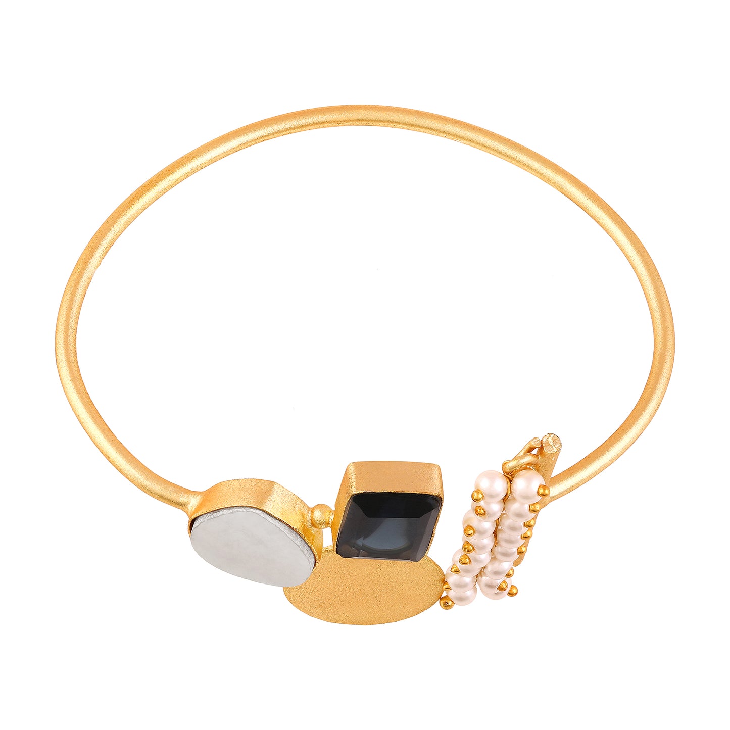 BDiva 18k Gold Plated Artful Geometry Bangle with a Fusion of Bold Modernity and Timeless Sophistication