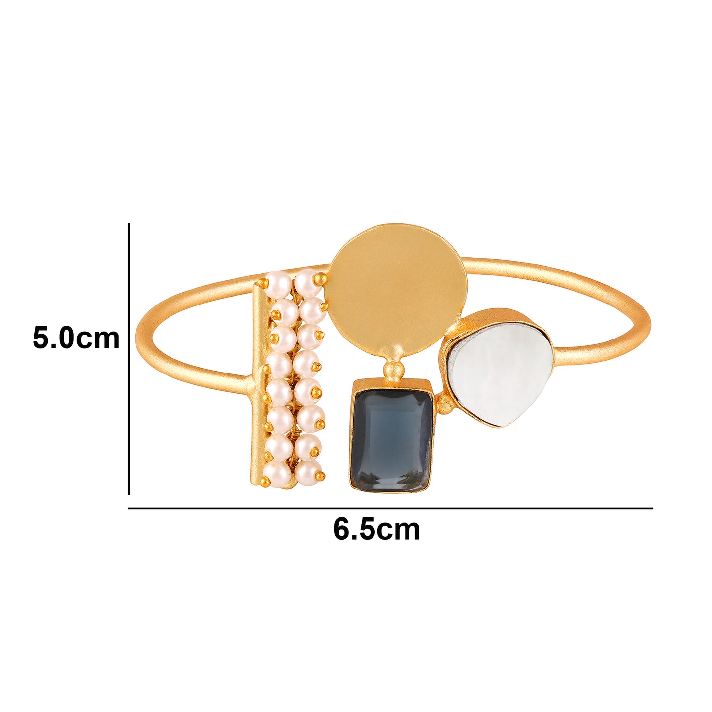 BDiva 18k Gold Plated Artful Geometry Bangle with a Fusion of Bold Modernity and Timeless Sophistication
