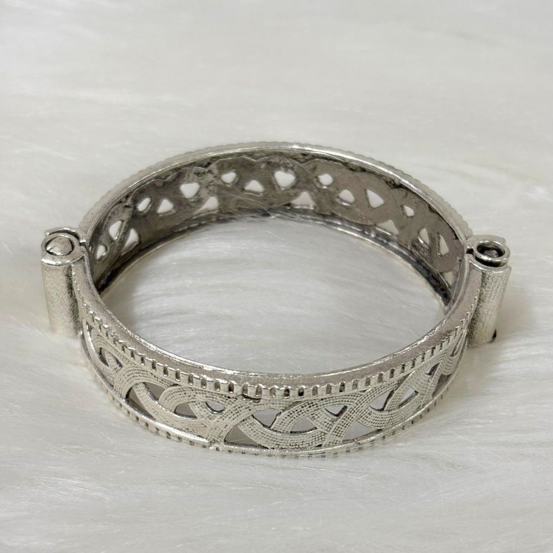Vintage Zig-Zag Oxidized Classic Statement Piece Bangle