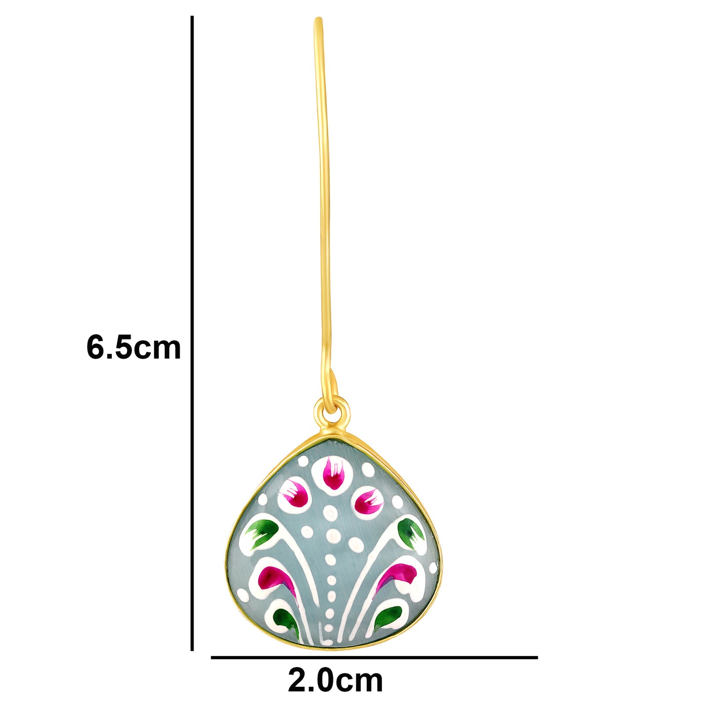 BDiva A Splash of Color Hand-Painted Enamel Drop 18K Gold Plated Earrings