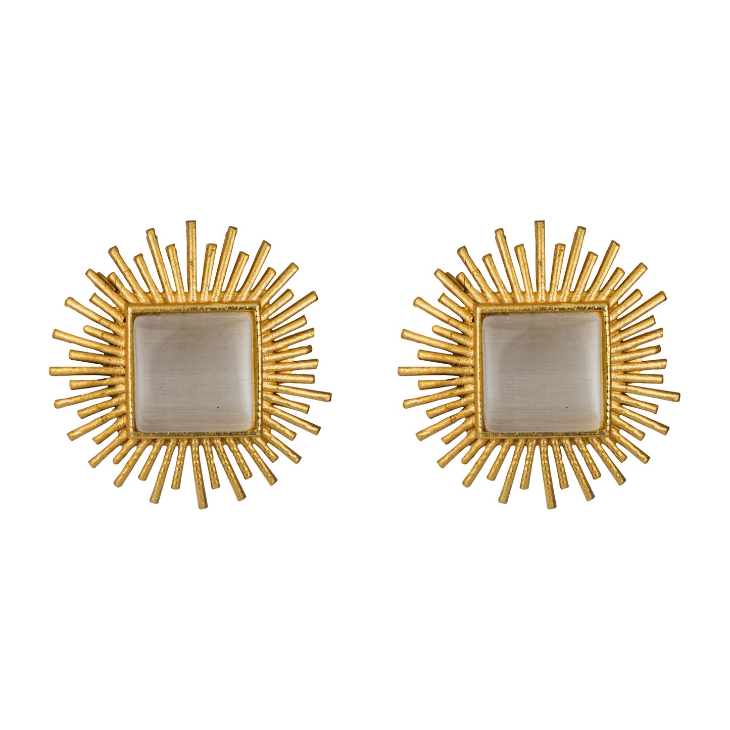 Bdiva 18K Gold Plated White Coral Stud Earrings.