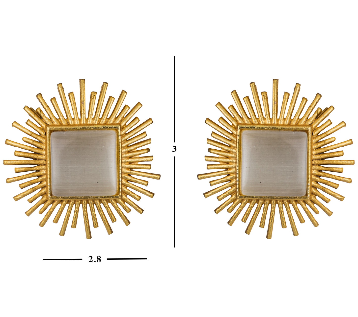 Bdiva 18K Gold Plated White Coral Stud Earrings.
