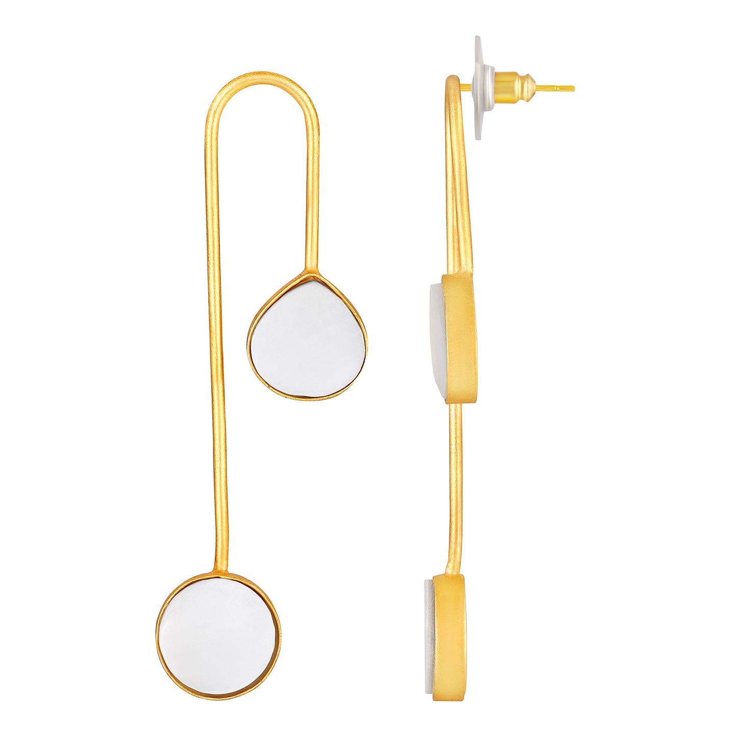 Bdiva Handcrafted 18K Gold Plated Mother of Pearl Earrings