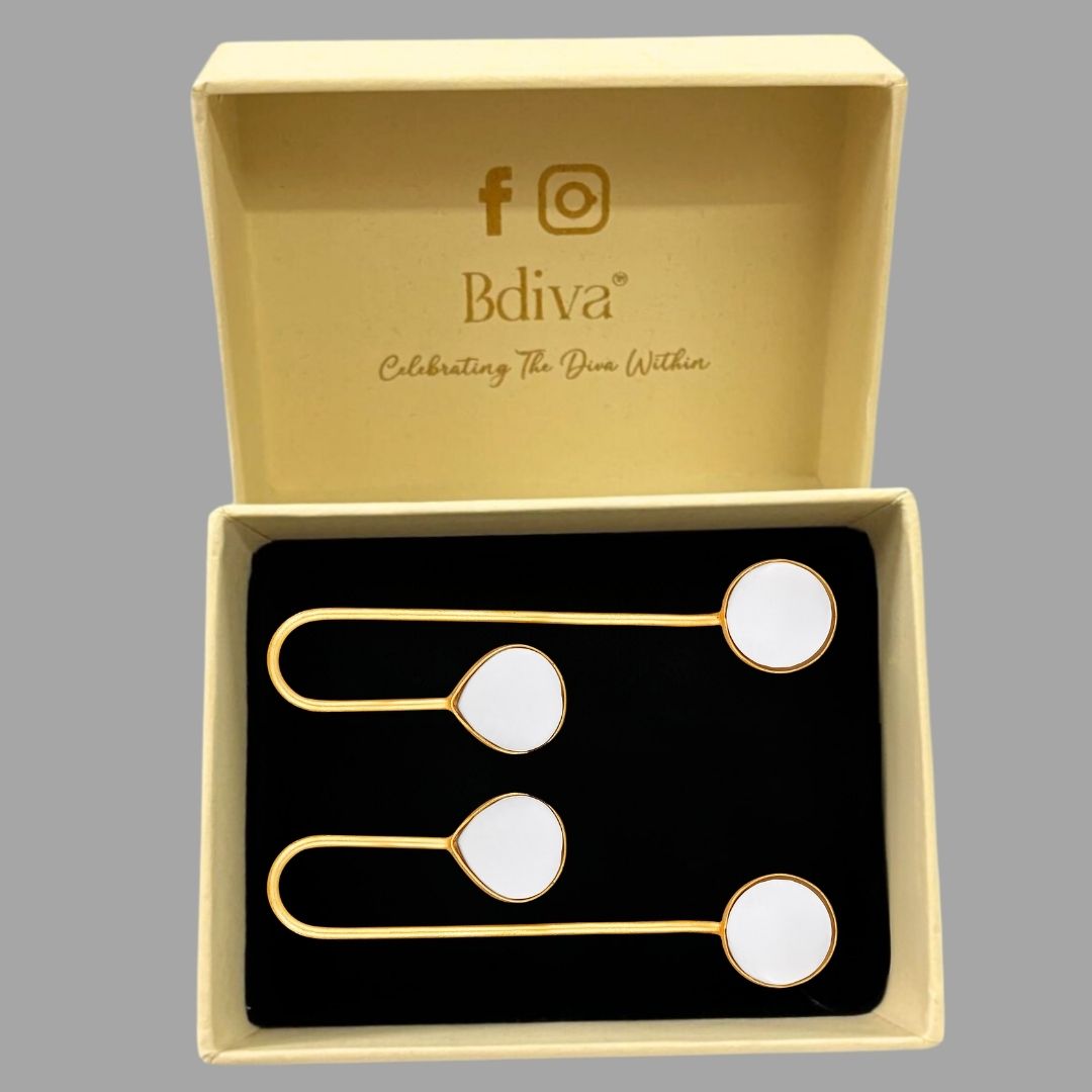 Bdiva Handcrafted 18K Gold Plated Mother of Pearl Earrings