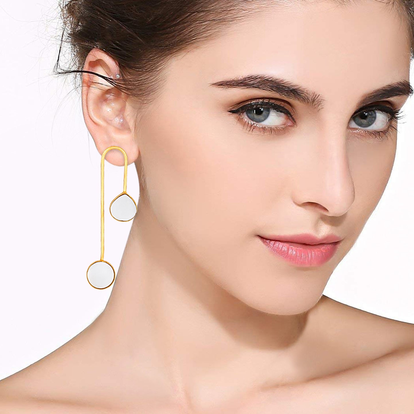 Bdiva Handcrafted 18K Gold Plated Mother of Pearl Earrings