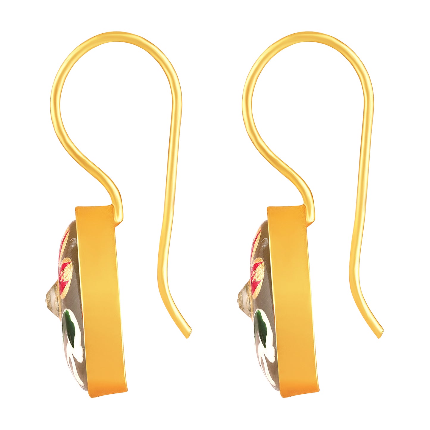 BDiva 18K Gold Plated Grey Enamel Floral Drop Earrings with a Elegance and Tradition