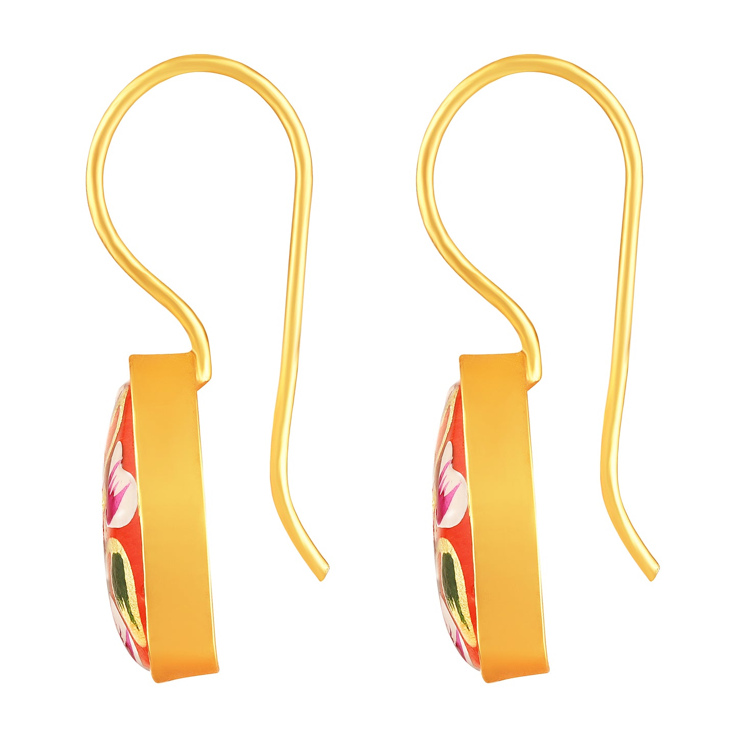 BDiva 18K Gold Plated Terracotta Enamel Drop Earrings with a Touch of Artistic Flair