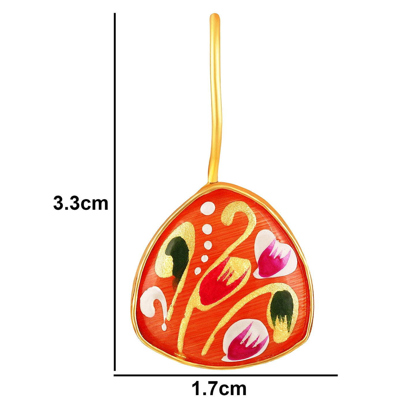BDiva 18K Gold Plated Terracotta Enamel Drop Earrings with a Touch of Artistic Flair