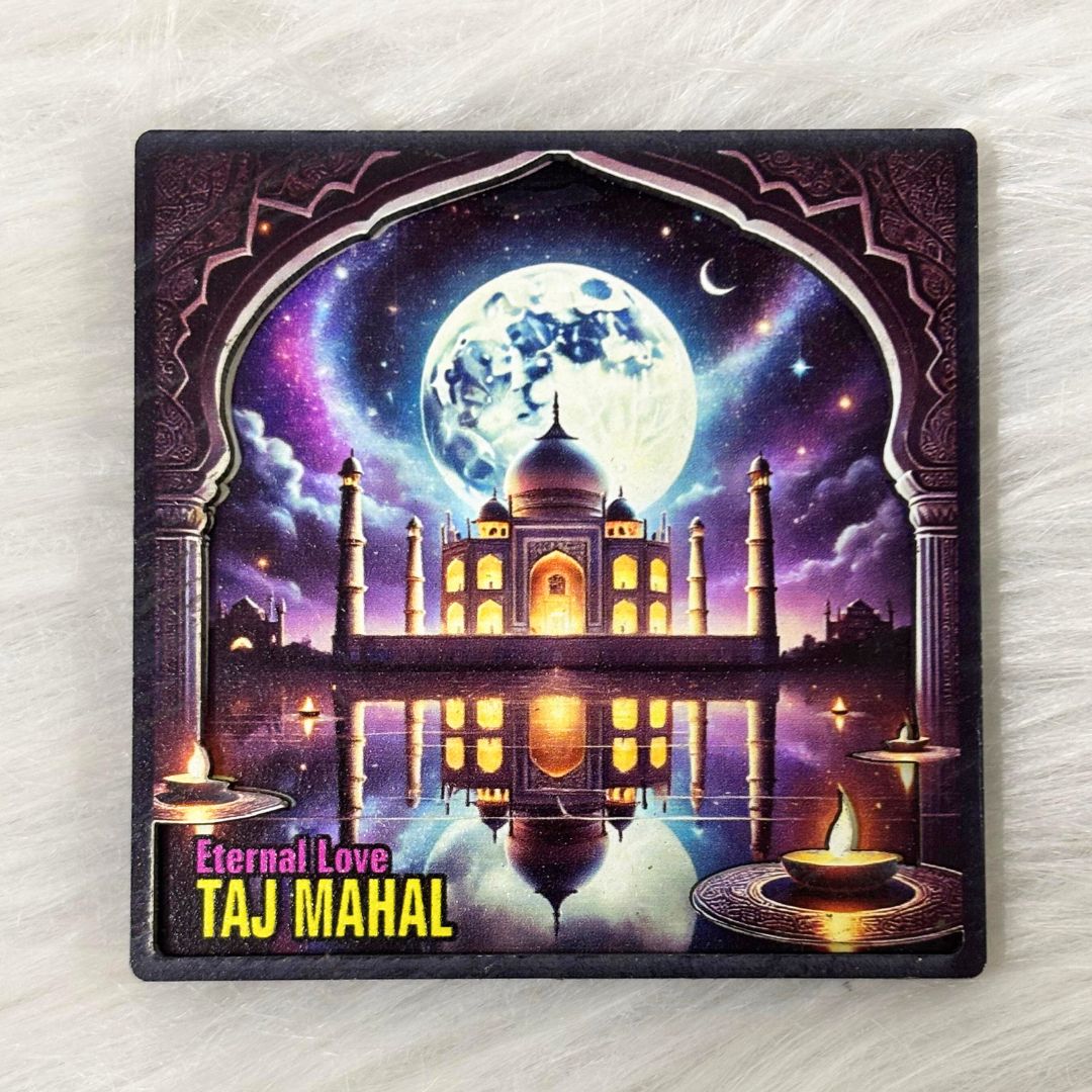 Taj Mahal: The Eternal Symbol of Love Wooden Souvenir Magnet