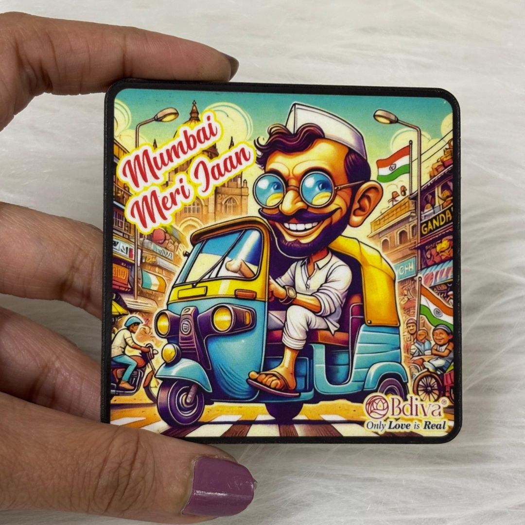 Mumbai Vibes: Meri Jaan in Every Lane - Souvenir Wooden Fridge Magnet