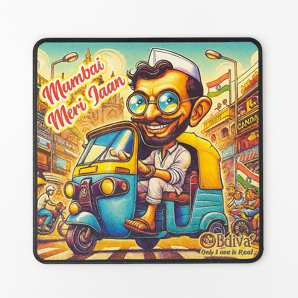 Mumbai Vibes: Meri Jaan in Every Lane - Souvenir Wooden Fridge Magnet
