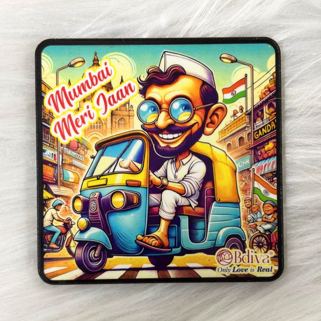 Mumbai Vibes: Meri Jaan in Every Lane - Souvenir Wooden Fridge Magnet