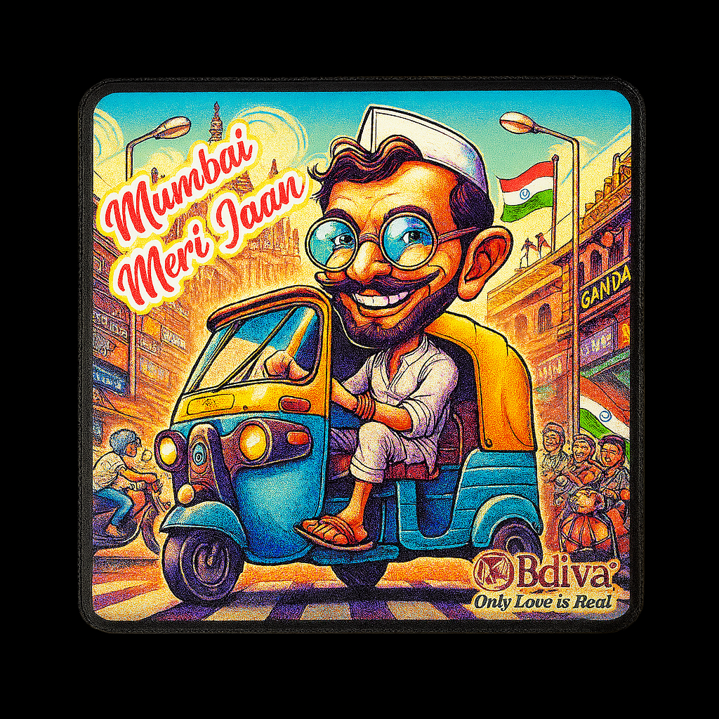 Mumbai Vibes: Meri Jaan in Every Lane - Souvenir Wooden Fridge Magnet
