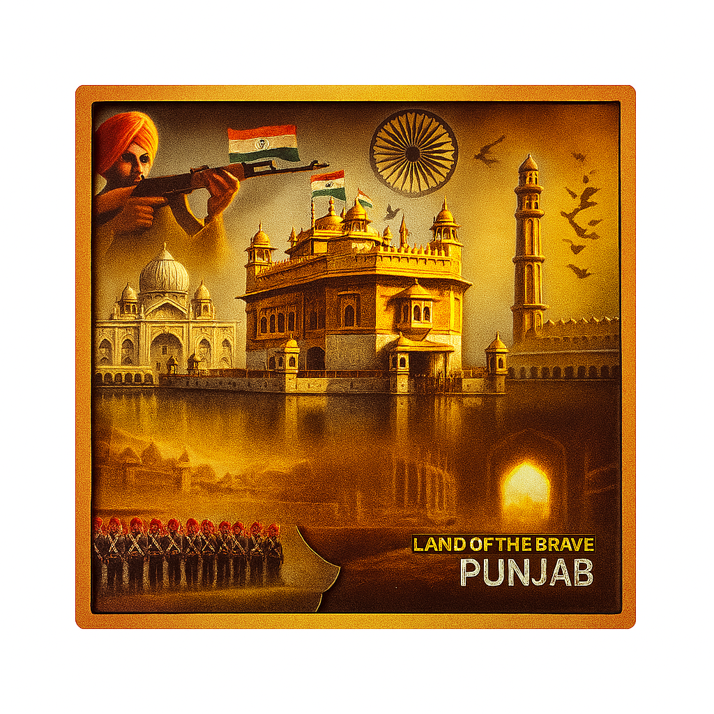 Punjab Pride: Heritage & Honor - Souvenir Wooden Magnet