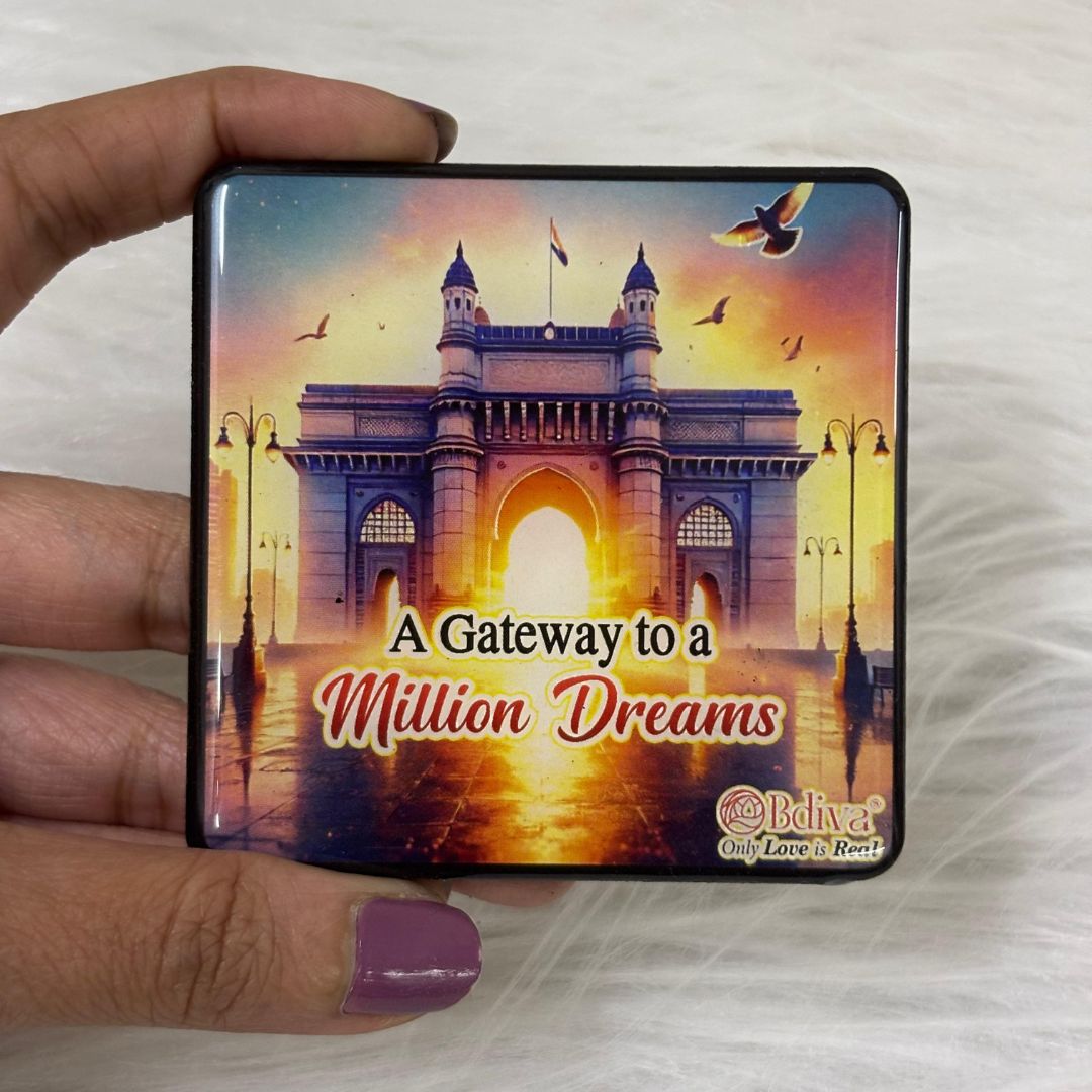 Gateway of India: A Million Dreams Begin Here - Souvenir Wooden Fridge Magnet