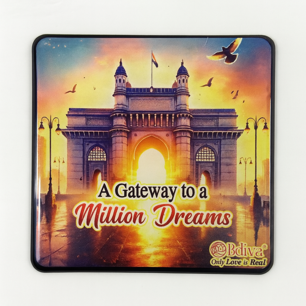 Gateway of India: A Million Dreams Begin Here - Souvenir Wooden Fridge Magnet