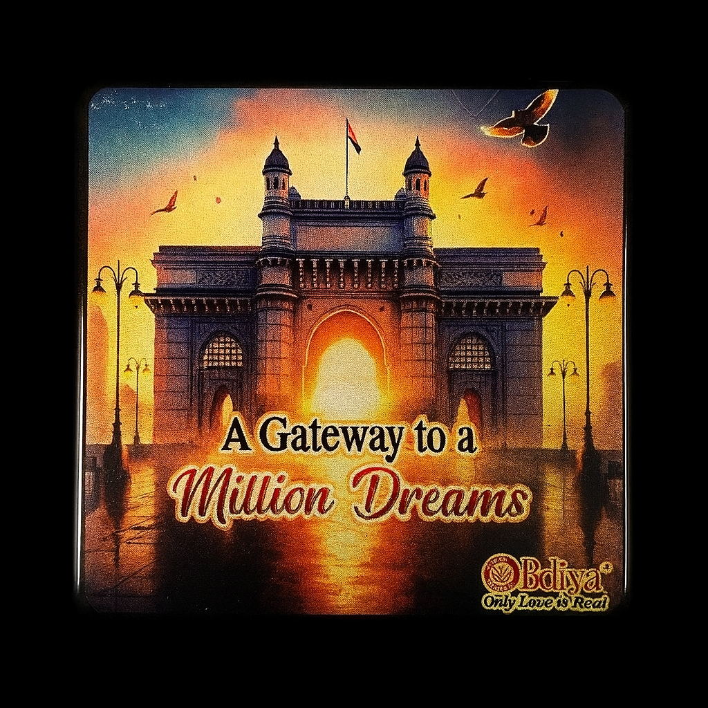 Gateway of India: A Million Dreams Begin Here - Souvenir Wooden Fridge Magnet