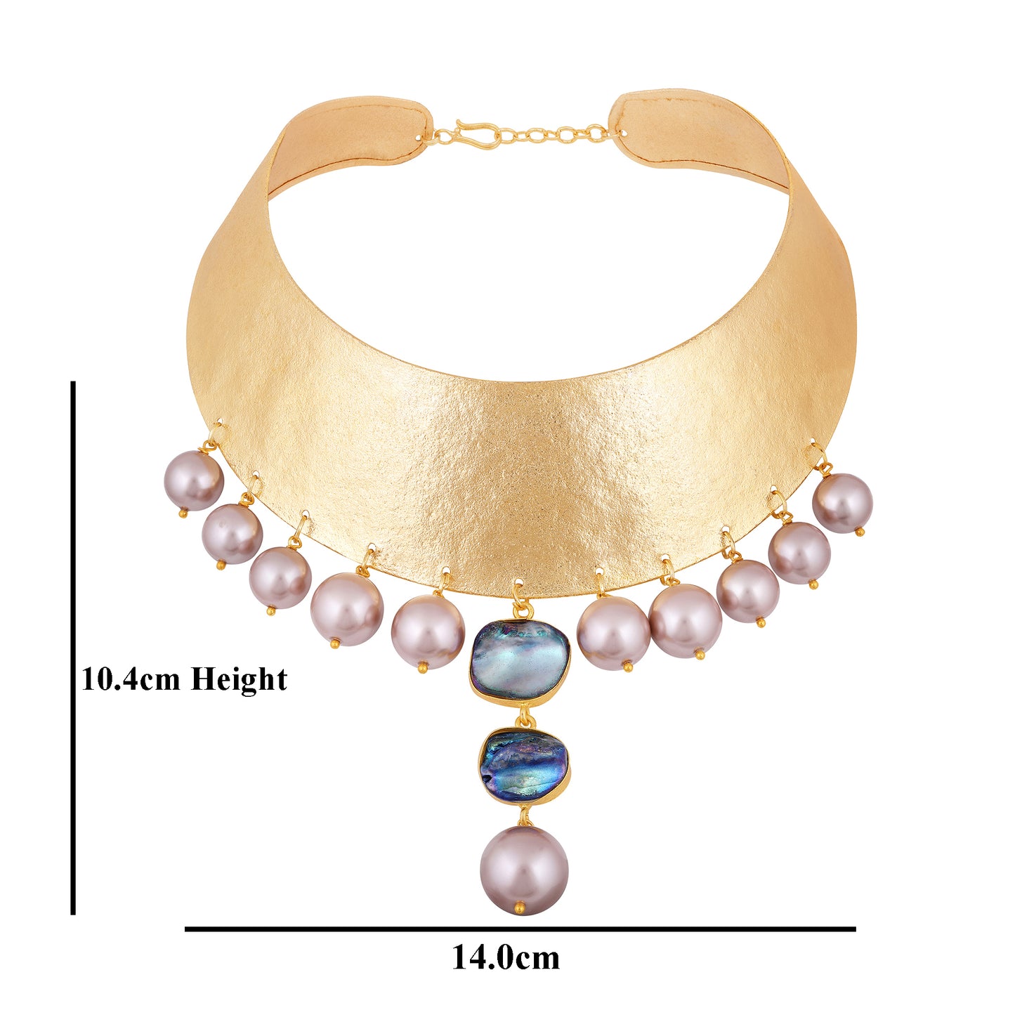 18K Gold Plated Indo-Western Blue Stone Pearl Choker.