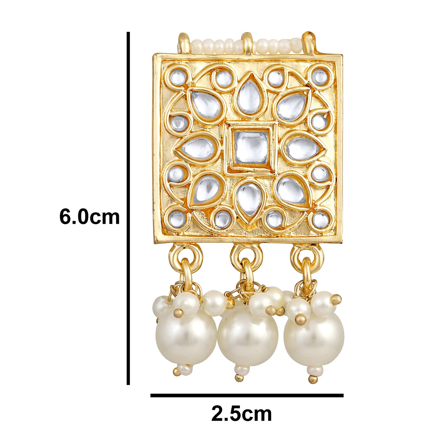 Bdiva 18K Gold Plated Kundan Semi Cultured White Pearl Choker