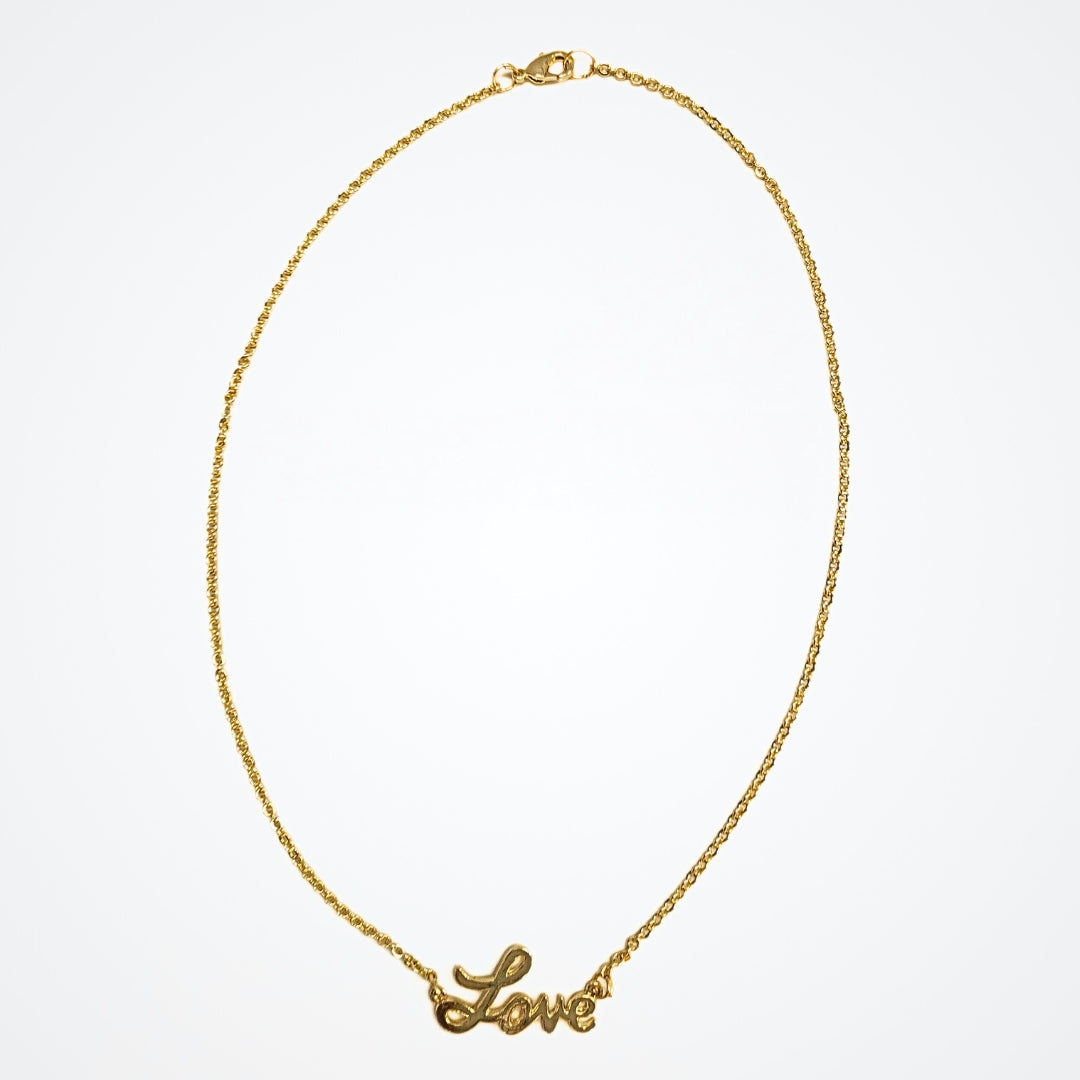 Bdiva 18k Gold Plated Love Chain Necklace.