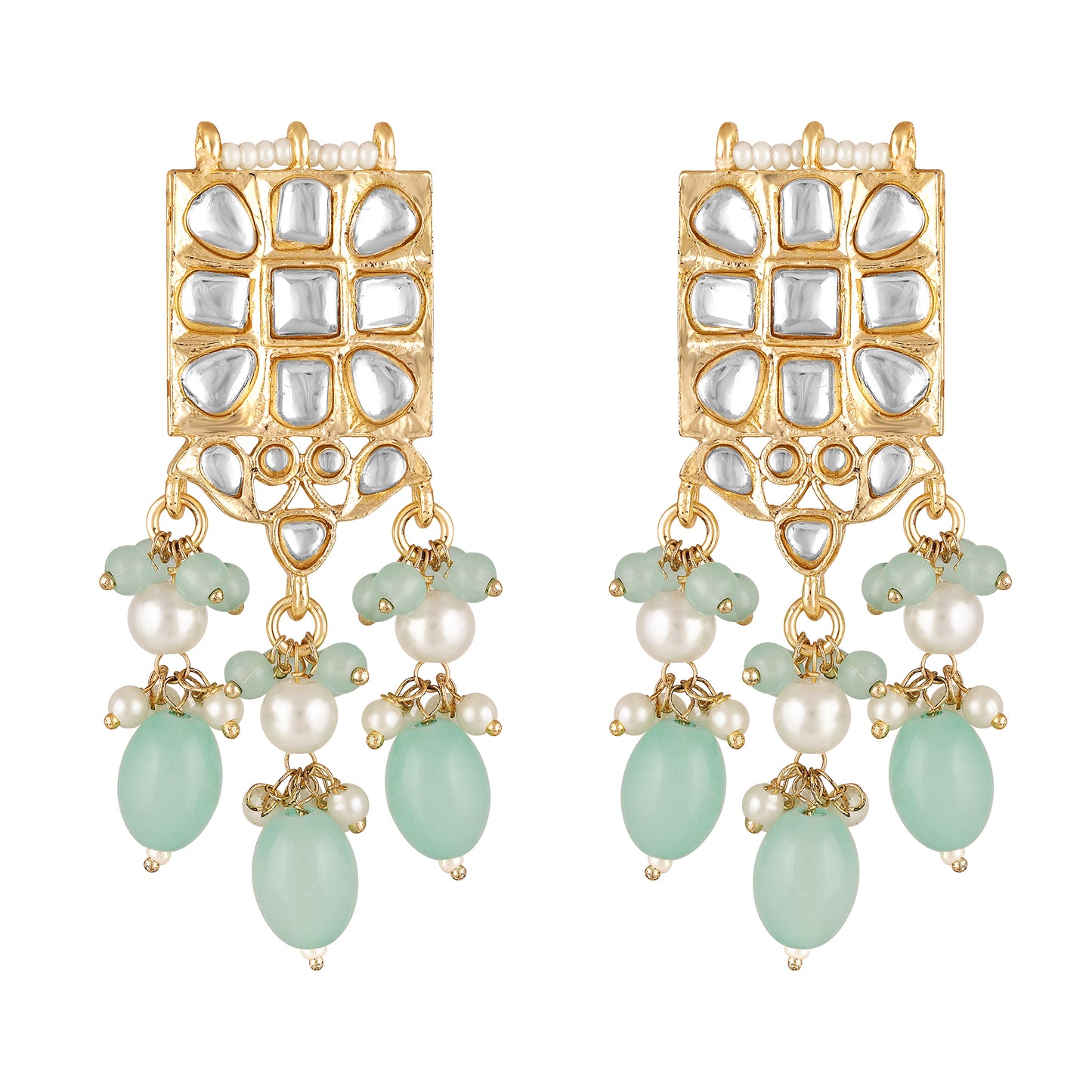 18K Gold Plated Heritage Green Kundan Choker Set