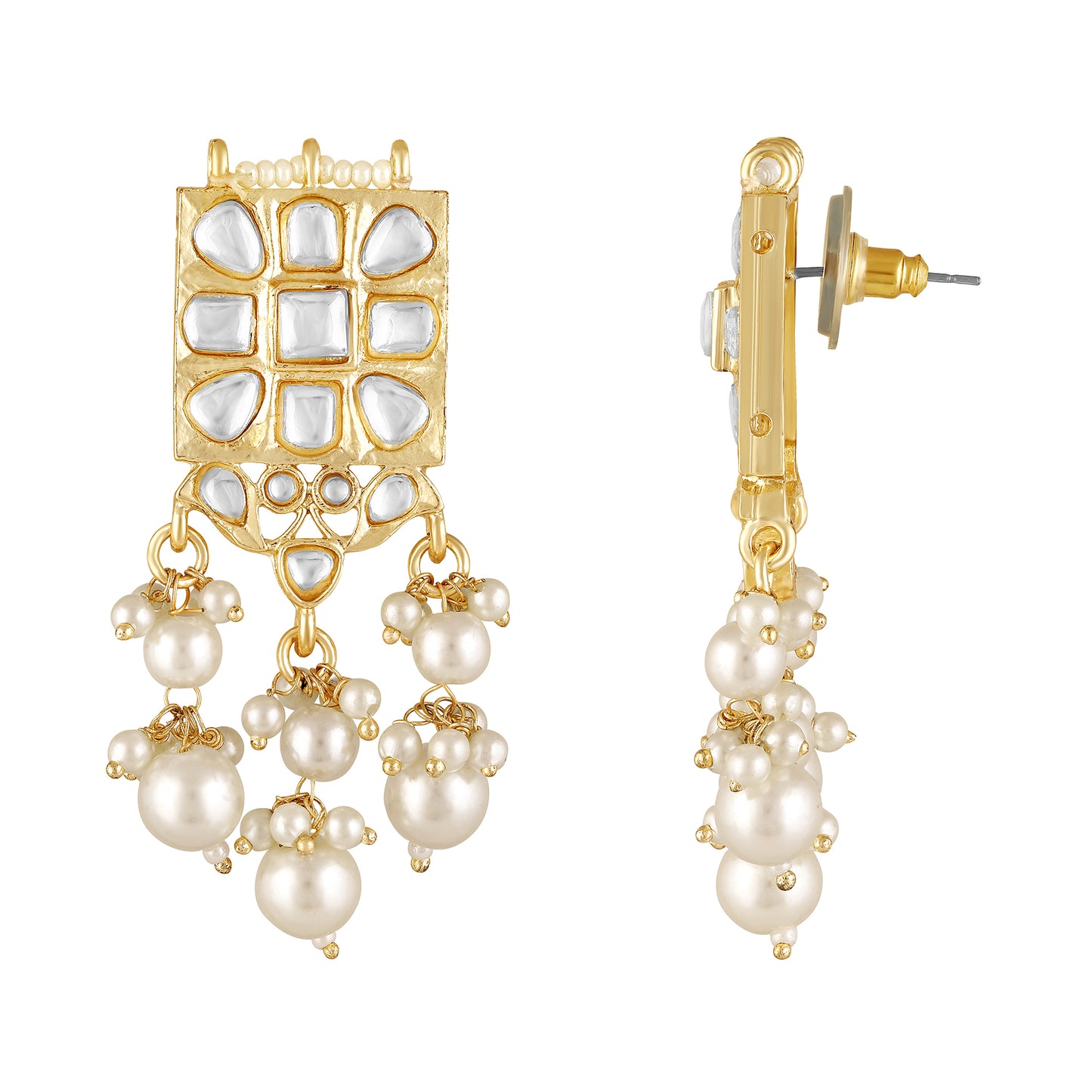 18K Gold Plated Regal Kundan Pearl Choker Set