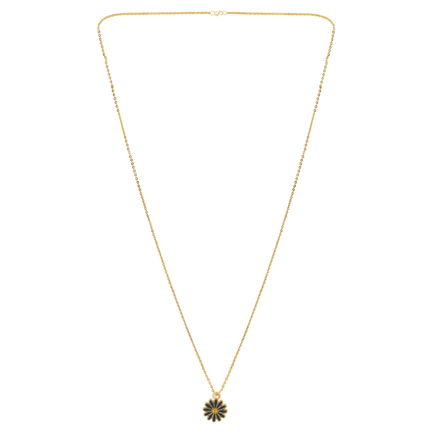 Bdiva Handcrafted 18k Gold-Plated Enamel Flower Pendant Set
