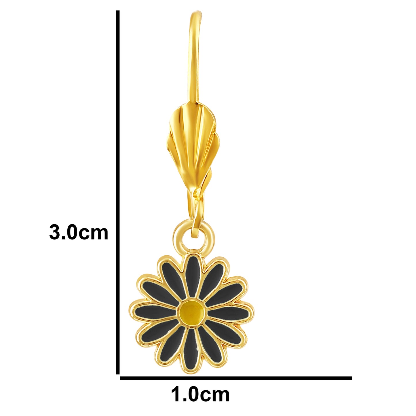 Bdiva Handcrafted 18k Gold-Plated Enamel Flower Pendant Set